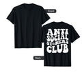 Anti Social Stoners Club Back T-Shirt - Casual Everyday Wear for Adults - T-Shirt, Sweatshirt, Hoodie