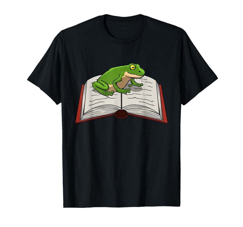 Frog Reading Books Literature Nature T-Shirt - Casual Everyday Wear Unisex - T-Shirt, Sweatshirt, Hoodie
