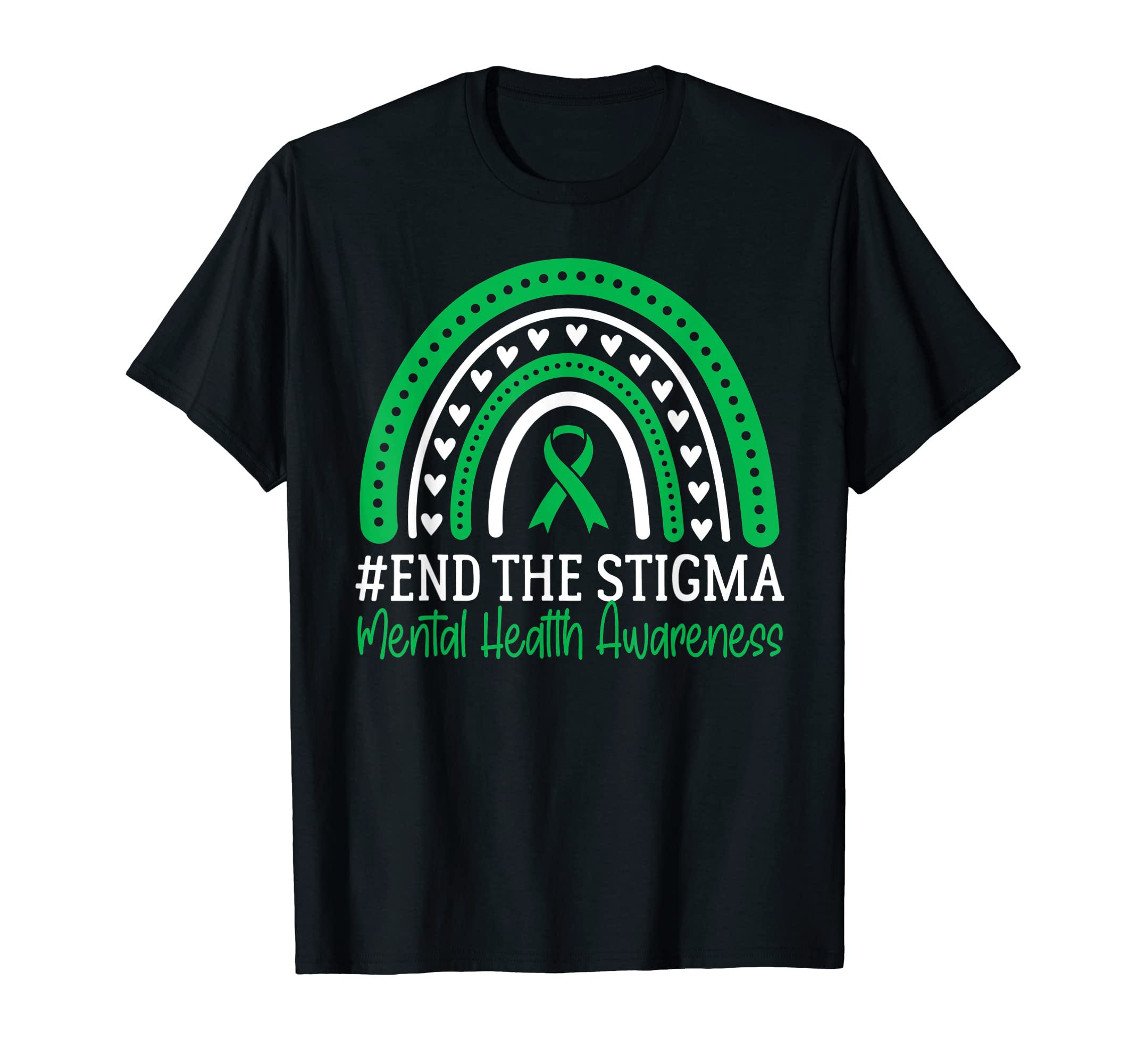 End Stigma Mental Health Awareness Rainbow T-Shirt - Graphic Print Unisex - T-Shirt, Sweatshirt, Hoodie