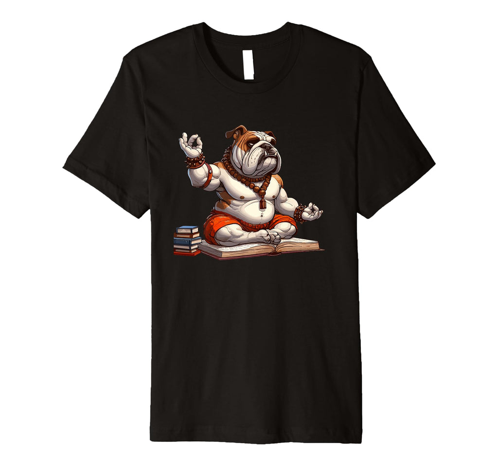 Meditation Bulldog Yoga Pose T-Shirt - Custom Art Print for Adults - T-Shirt, Sweatshirt, Hoodie