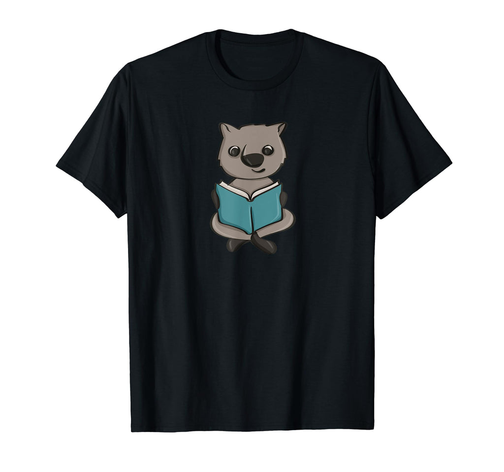 Wombat Studying Book Reading T-Shirt - Casual Everyday Wear for Adults - T-Shirt, Sweatshirt, Hoodie