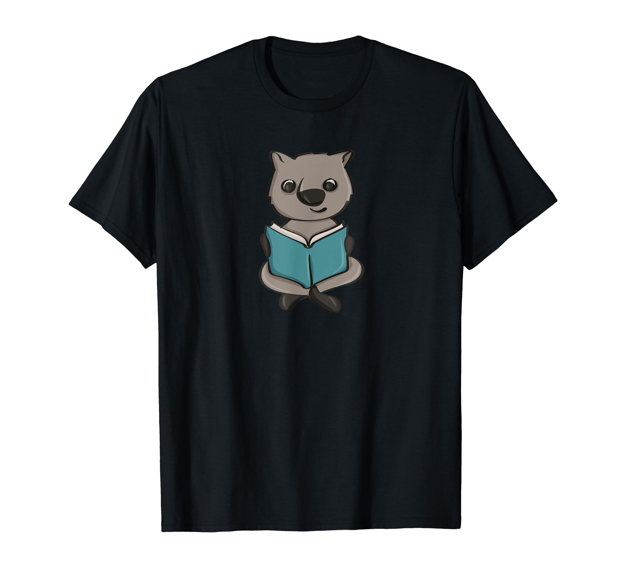 Wombat Studying Book Reading T-Shirt - Casual Everyday Wear for Adults - T-Shirt, Sweatshirt, Hoodie