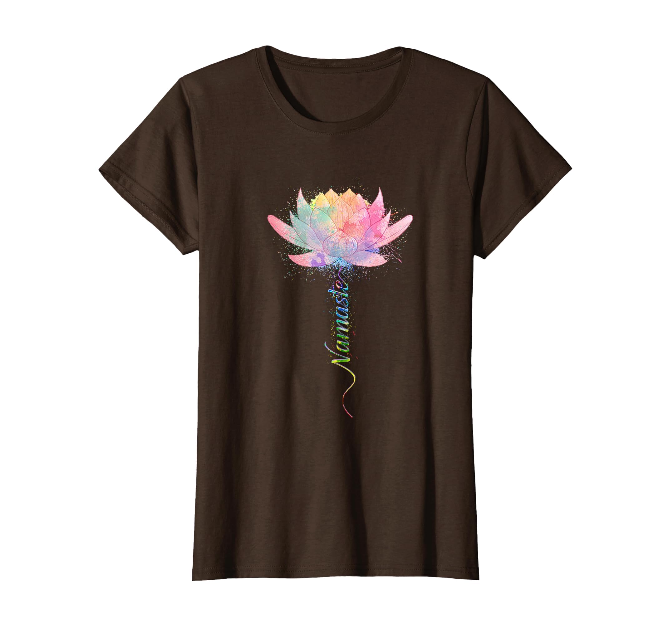 Lotus Flower Namaste Yoga Watercolor T-Shirt - Novelty Apparel for Adults - T-Shirt, Sweatshirt, Hoodie