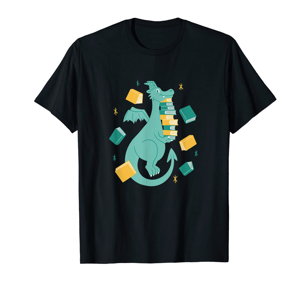 Dragon Carrying Book Read Reading T-Shirt - Fun Novelty Design for Adults - T-Shirt, Sweatshirt, Hoodie