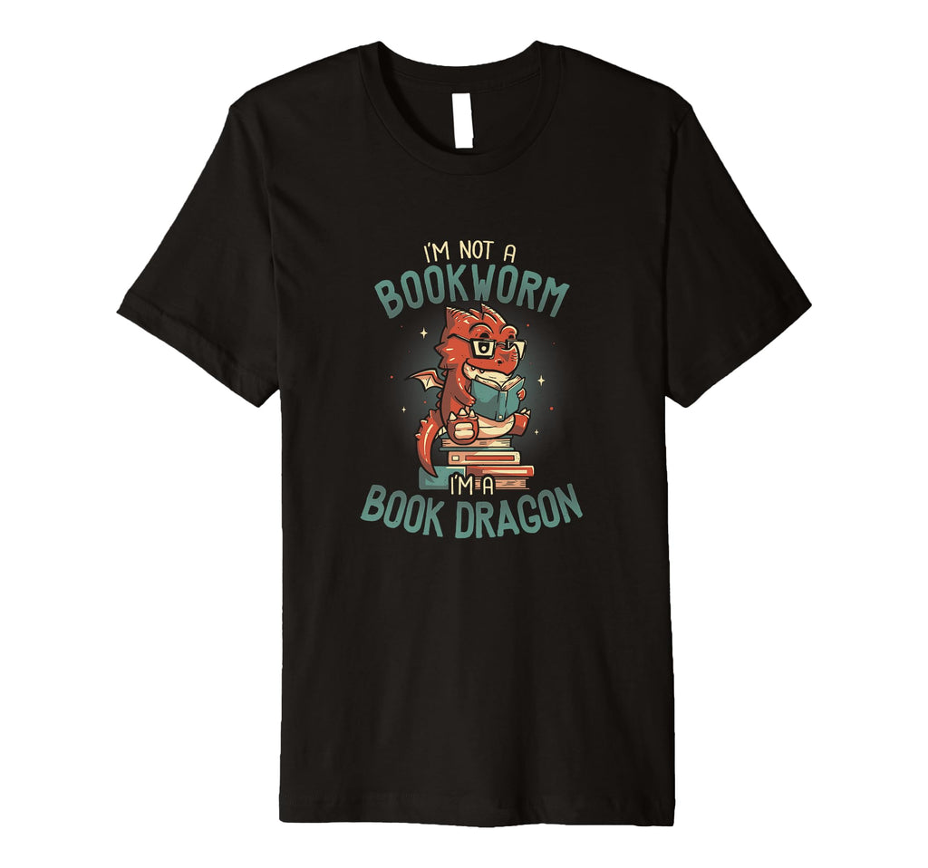 Not Bookworm Book Dragon Reading T-Shirt - Streetwear Style for Adults - T-Shirt, Sweatshirt, Hoodie