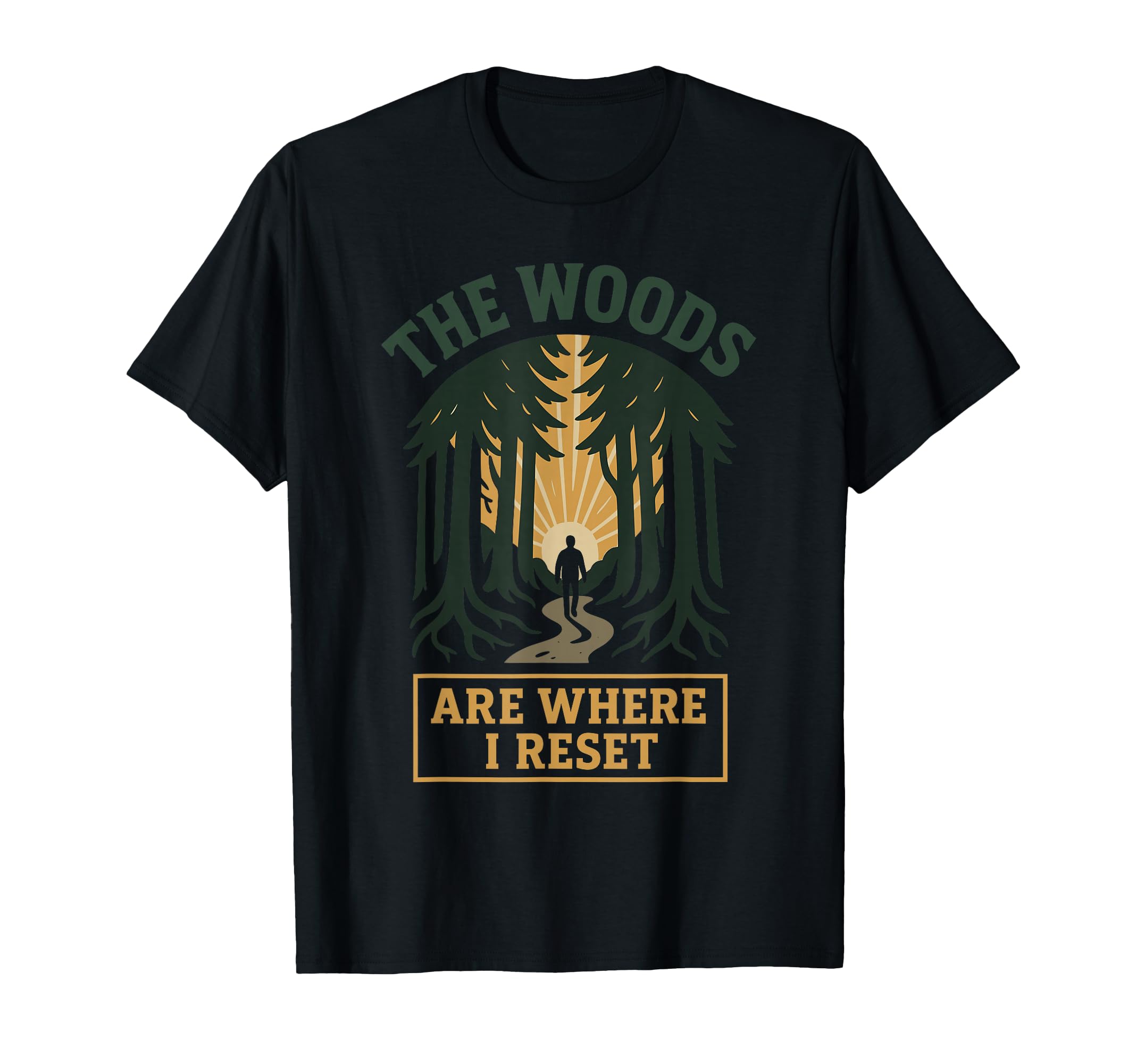 Forest Walk Overthinker Mental Reset T-Shirt - Custom Art Print for Adults - T-Shirt, Sweatshirt, Hoodie