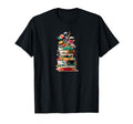 Book Stack Flowers Reading Lover T-Shirt - Custom Art Print for Adults - T-Shirt, Sweatshirt, Hoodie