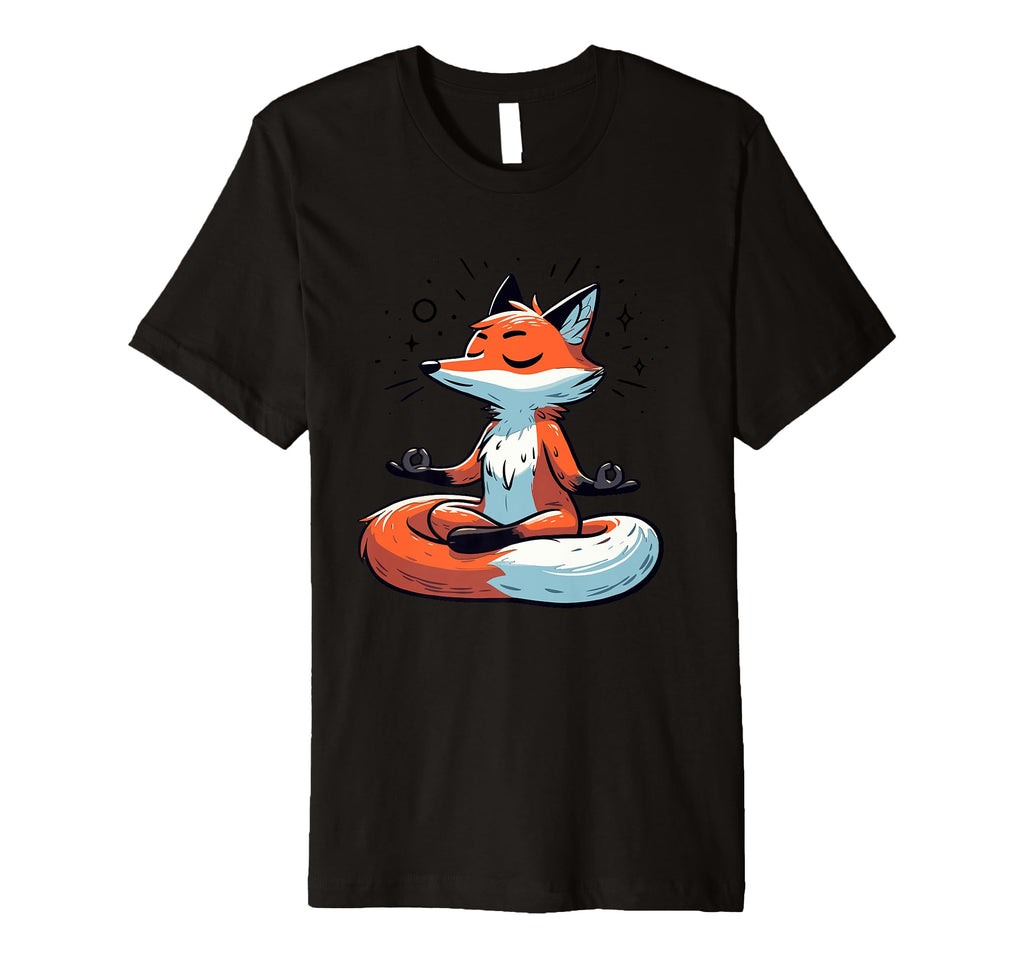 Meditation Fox Yoga Pose Relaxing T-Shirt - Minimalist Print for Adults - T-Shirt, Sweatshirt, Hoodie