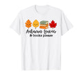 Kawaii Autumn Leaves And Books Fall T-Shirt - Trendy Graphic for Adults - T-Shirt, Sweatshirt, Hoodie