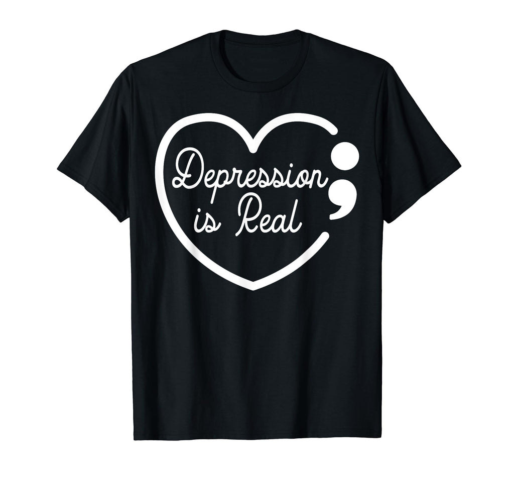 Depression Is Real Depression Mental T-Shirt - Novelty Apparel for Adults - T-Shirt, Sweatshirt, Hoodie