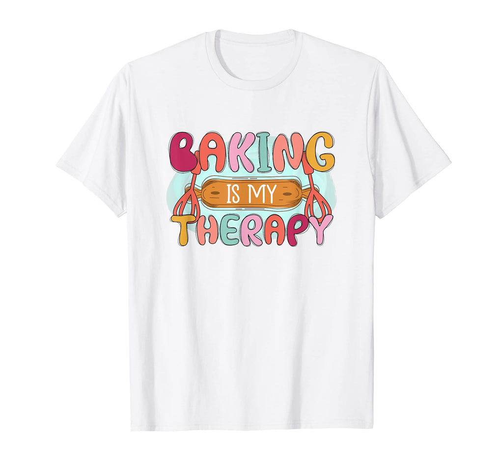 Baking Is My Therapy Cake Bakers T-Shirt - Minimalist Print for Adults - T-Shirt, Sweatshirt, Hoodie