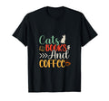 Funny Cats Books And Coffee T-Shirt - Graphic Print for Adults - T-Shirt, Sweatshirt, Hoodie