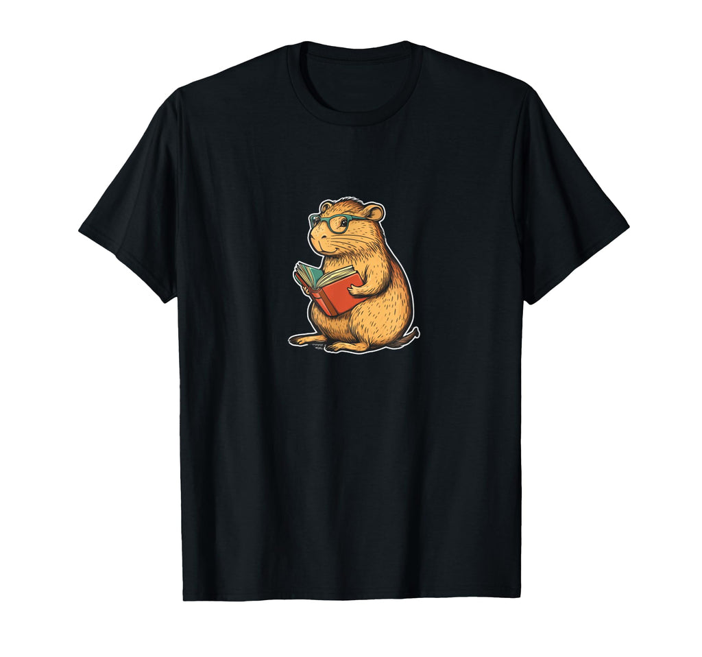 Capybara Reading Book Club Rodent T-Shirt - Graphic Print Unisex - T-Shirt, Sweatshirt, Hoodie