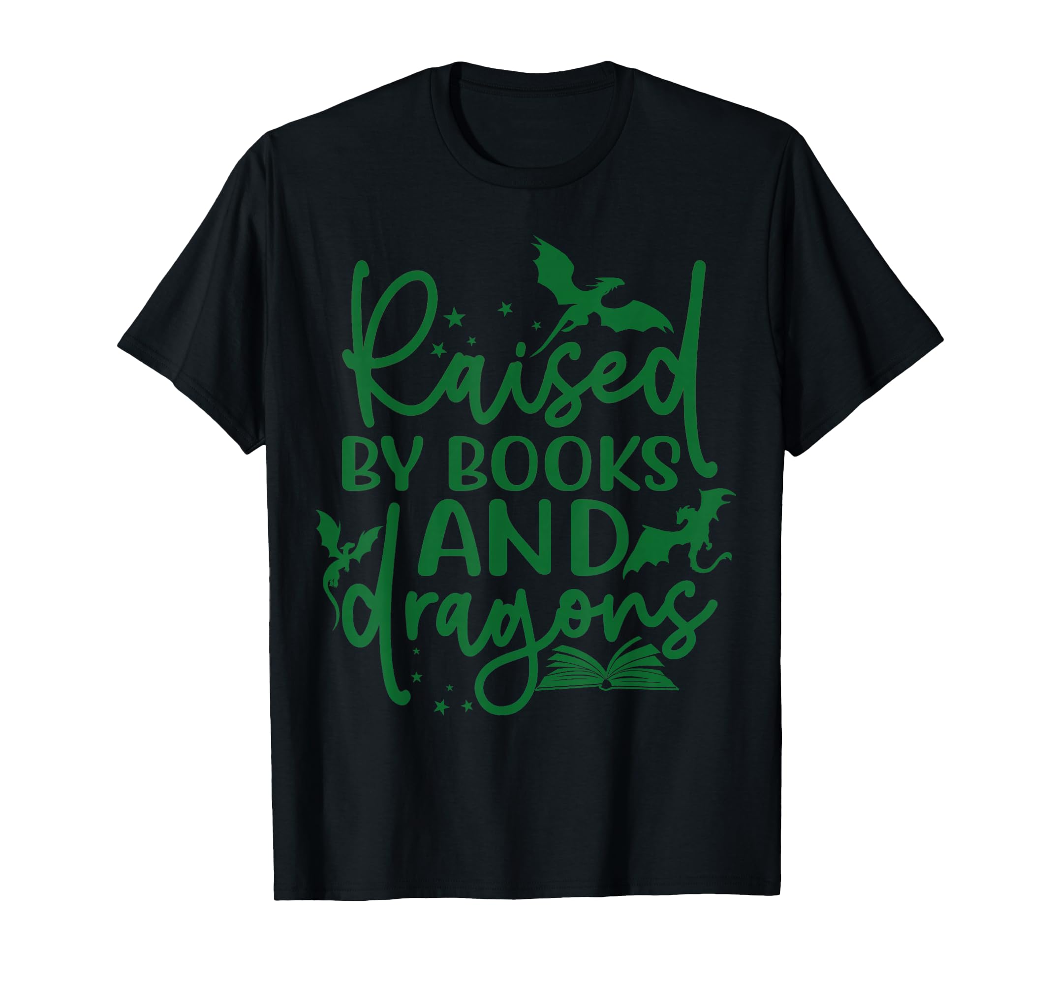 Raised Books And Dragons Fantasy T-Shirt - Casual Everyday Wear Men Women - T-Shirt, Sweatshirt, Hoodie