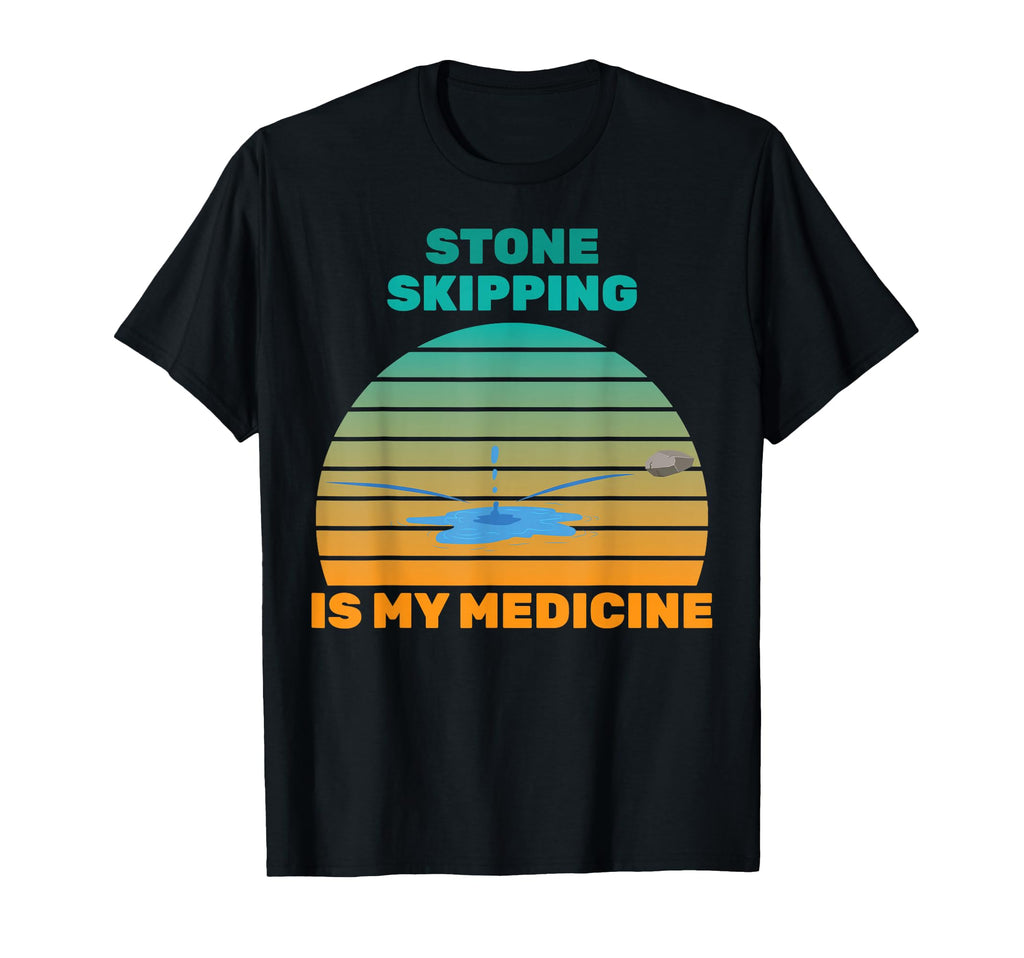 Therapy Stone Skipping Is My Medicine T-Shirt - Minimalist Print Unisex - T-Shirt, Sweatshirt, Hoodie