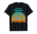 Therapy Stone Skipping Is My Medicine T-Shirt - Minimalist Print Unisex - T-Shirt, Sweatshirt, Hoodie