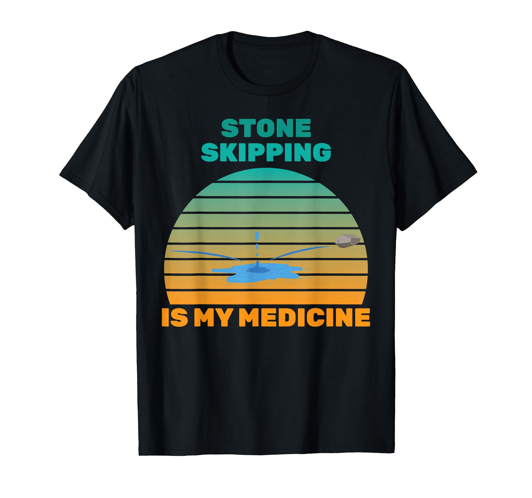 Therapy Stone Skipping Is My Medicine T-Shirt - Minimalist Print Unisex - T-Shirt, Sweatshirt, Hoodie