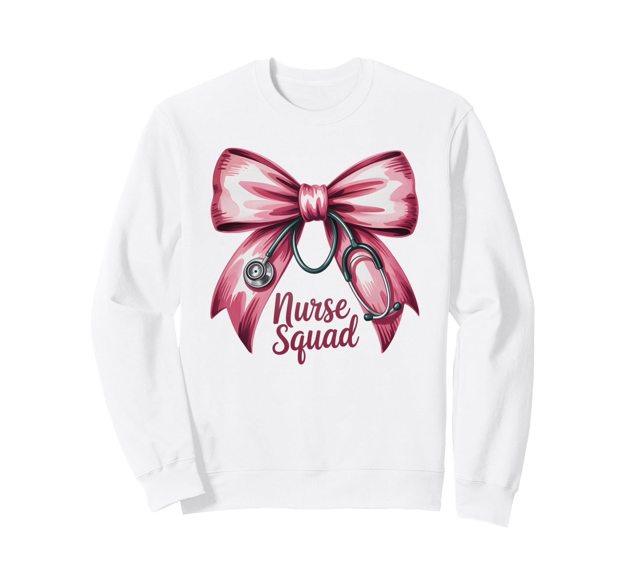 Funny Nurse Squad Bow Love Valentine Sweatshirt - Unique Graphic Unisex - T-Shirt, Sweatshirt, Hoodie