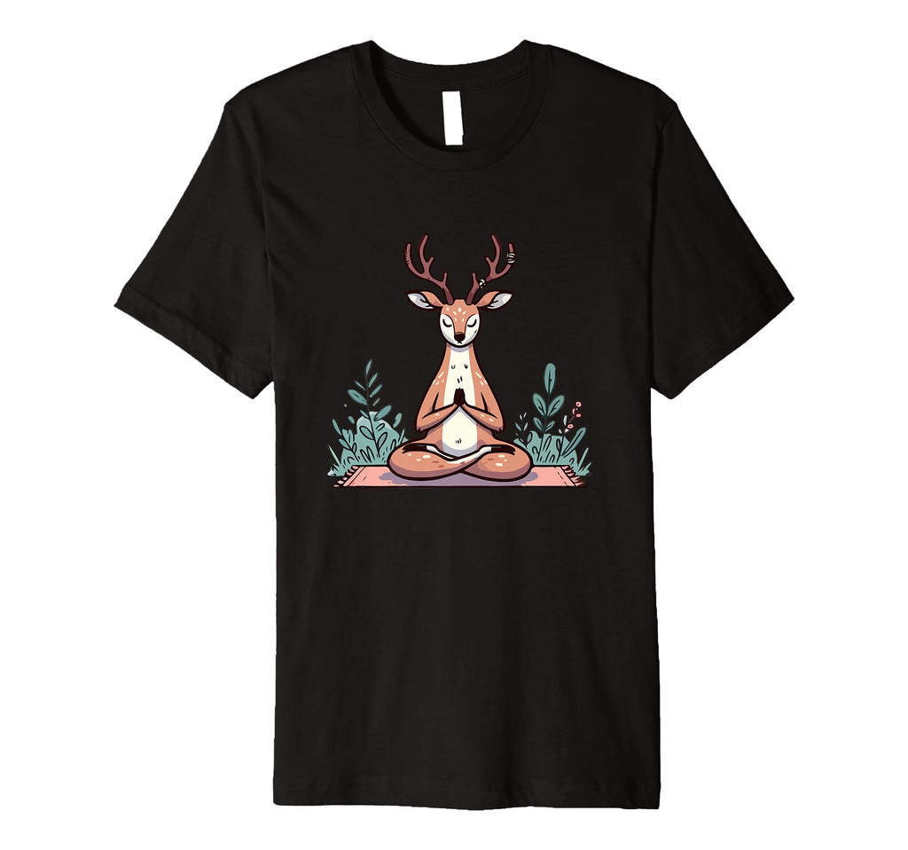 Meditation Deer Yoga Pose Relaxing T-Shirt - Novelty Apparel Men Women - T-Shirt, Sweatshirt, Hoodie