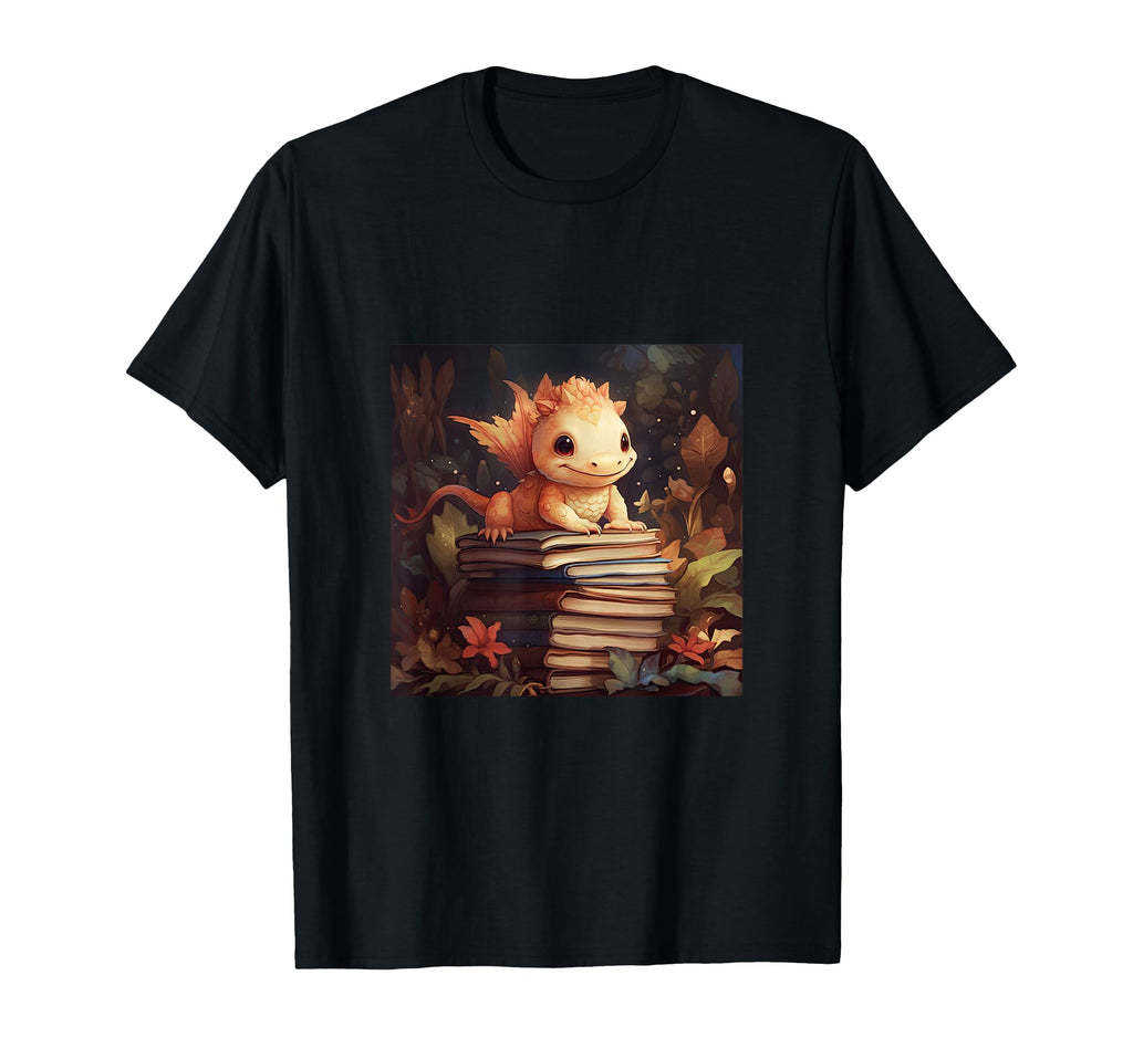 Book Nerd Axolotl Reading Library T-Shirt - Graphic Print Men Women - T-Shirt, Sweatshirt, Hoodie