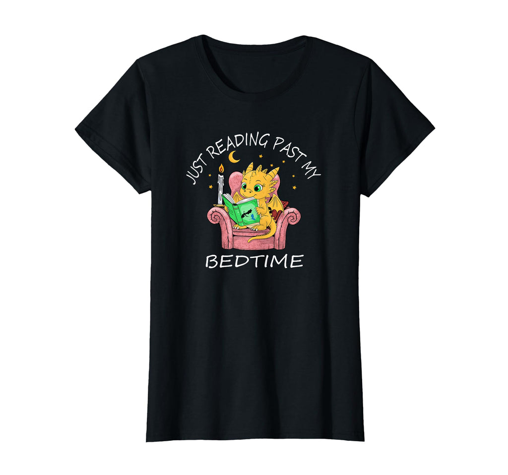 Dragon Reading Past Bedtime Book T-Shirt - Casual Everyday Wear for Adults - T-Shirt, Sweatshirt, Hoodie