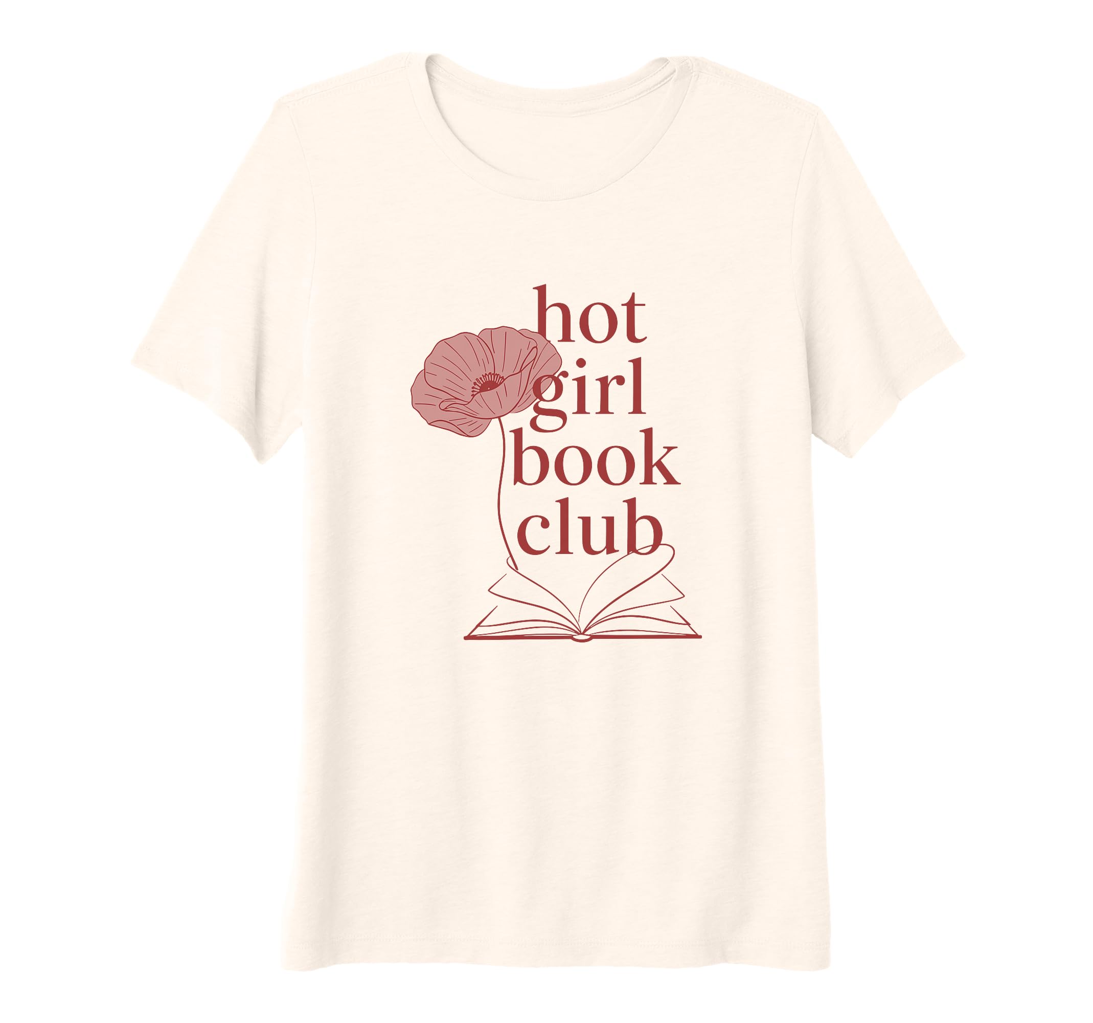 Womens Poppy Flower Book Club Reading T-Shirt - Custom Art Print Unisex - T-Shirt, Sweatshirt, Hoodie