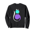 Blue Purple Semicolon Cat Semi Sweatshirt - Streetwear Style Men Women - T-Shirt, Sweatshirt, Hoodie