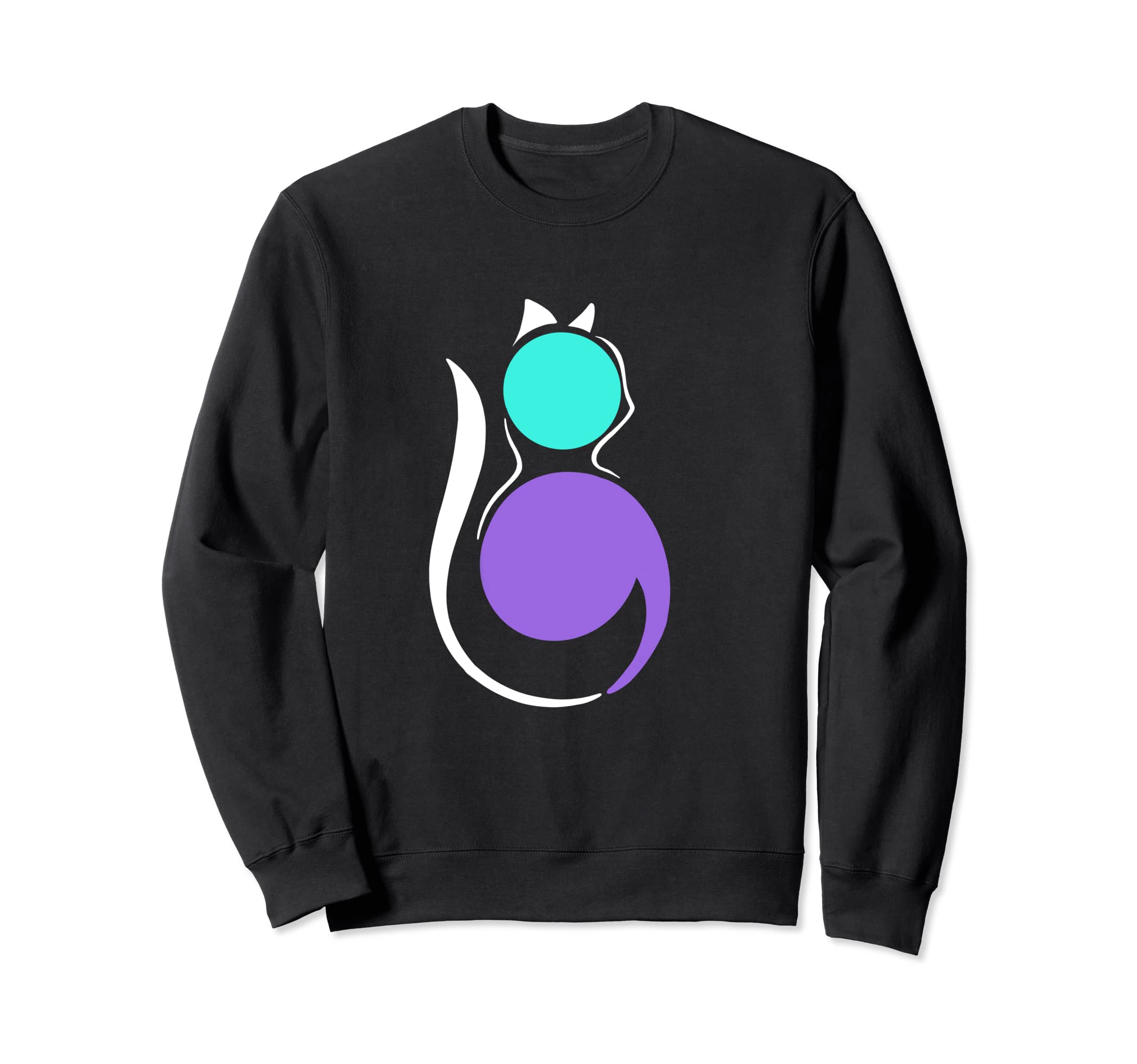 Blue Purple Semicolon Cat Semi Sweatshirt - Streetwear Style Men Women - T-Shirt, Sweatshirt, Hoodie