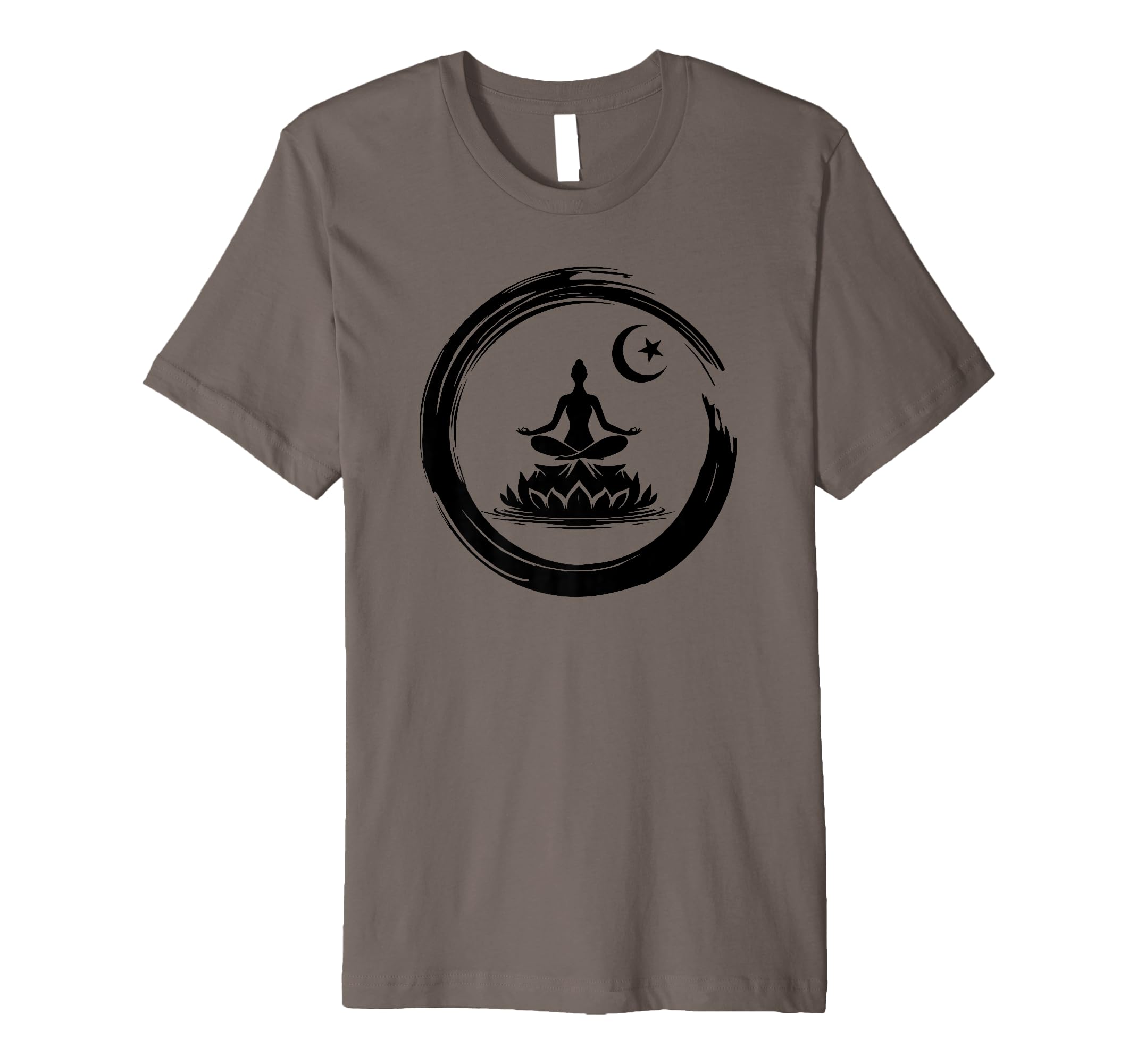 Crescent Lotus Meditation Minimalist T-Shirt - Graphic Print for Adults - T-Shirt, Sweatshirt, Hoodie