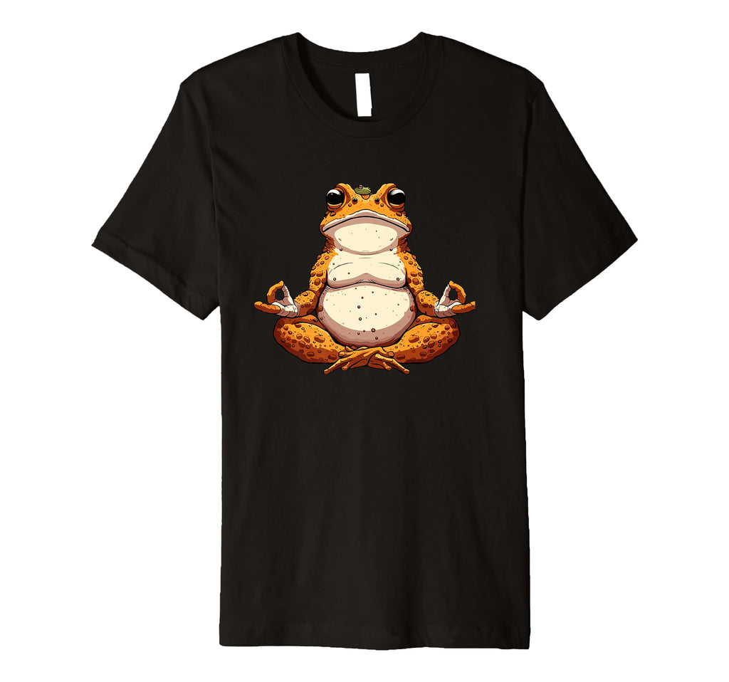 Meditation Frog Toad Yoga Pose T-Shirt - Minimalist Print Men Women - T-Shirt, Sweatshirt, Hoodie