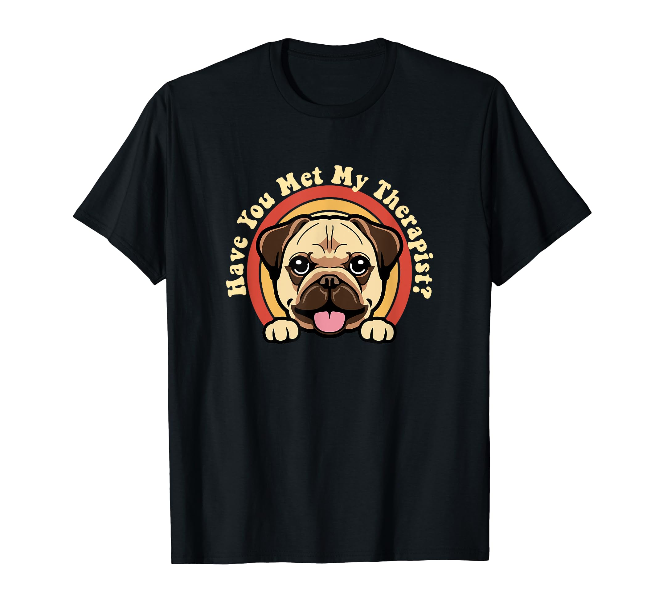 Emotional Support Therapy Dog Pug Breed T-Shirt - Unique Graphic Unisex - T-Shirt, Sweatshirt, Hoodie