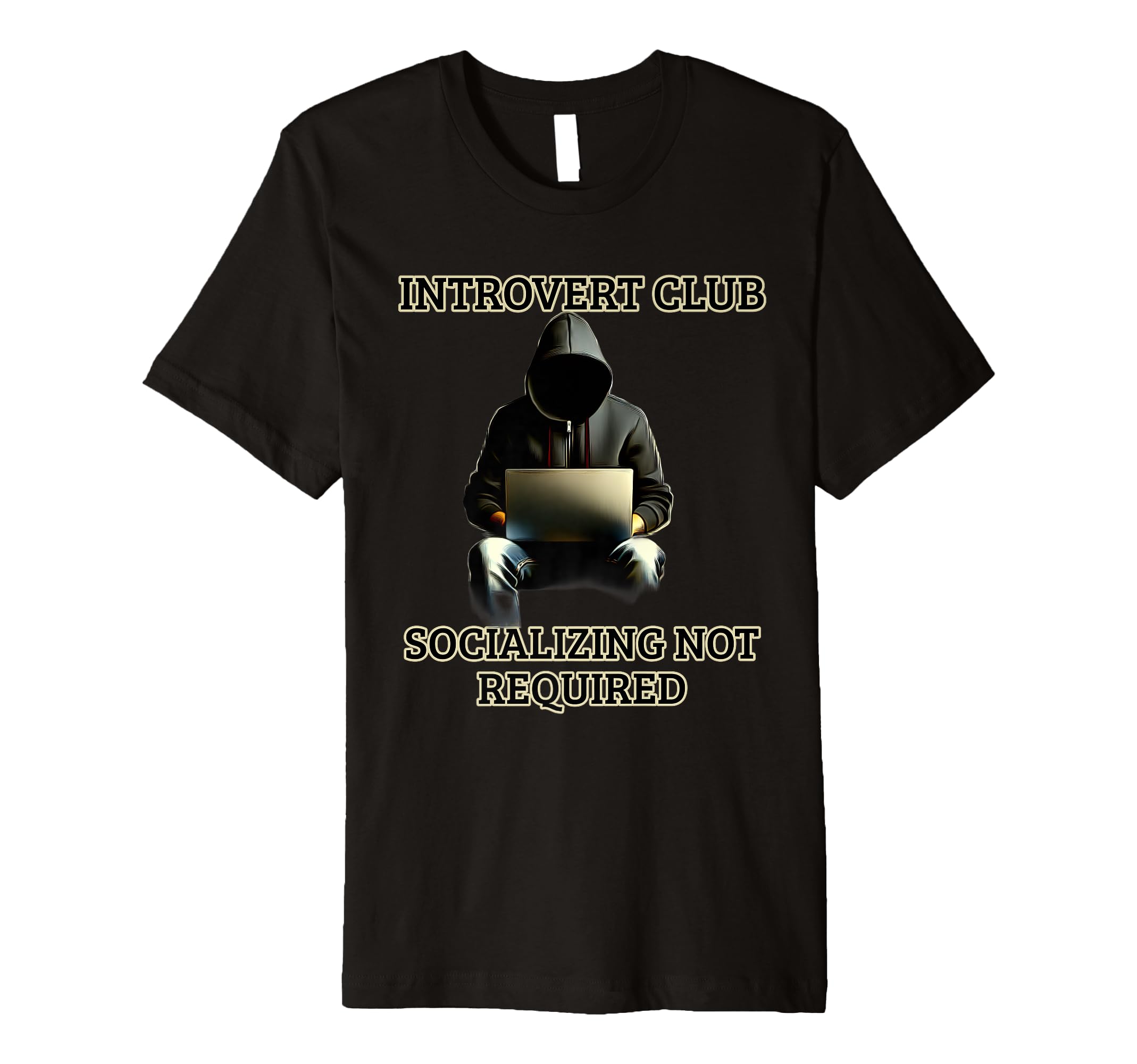 Introvert Club Funny Anti Social Gift T-Shirt - Minimalist Print Men Women - T-Shirt, Sweatshirt, Hoodie