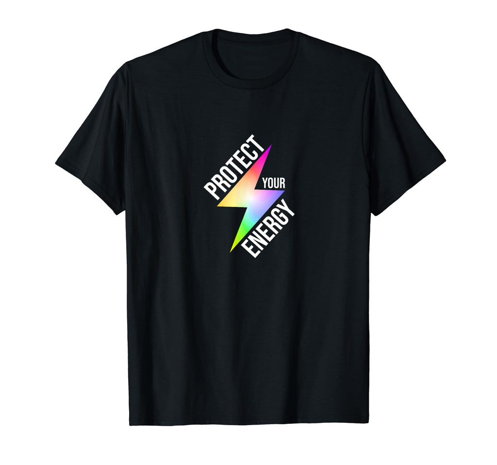 Protect Your Energy Colorful Lightning T-Shirt - Novelty Apparel Unisex - T-Shirt, Sweatshirt, Hoodie