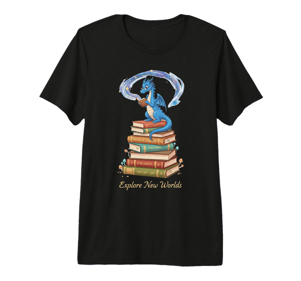 Explore New Worlds Dragon Myths Legends T-Shirt - Minimalist Print Unisex - T-Shirt, Sweatshirt, Hoodie