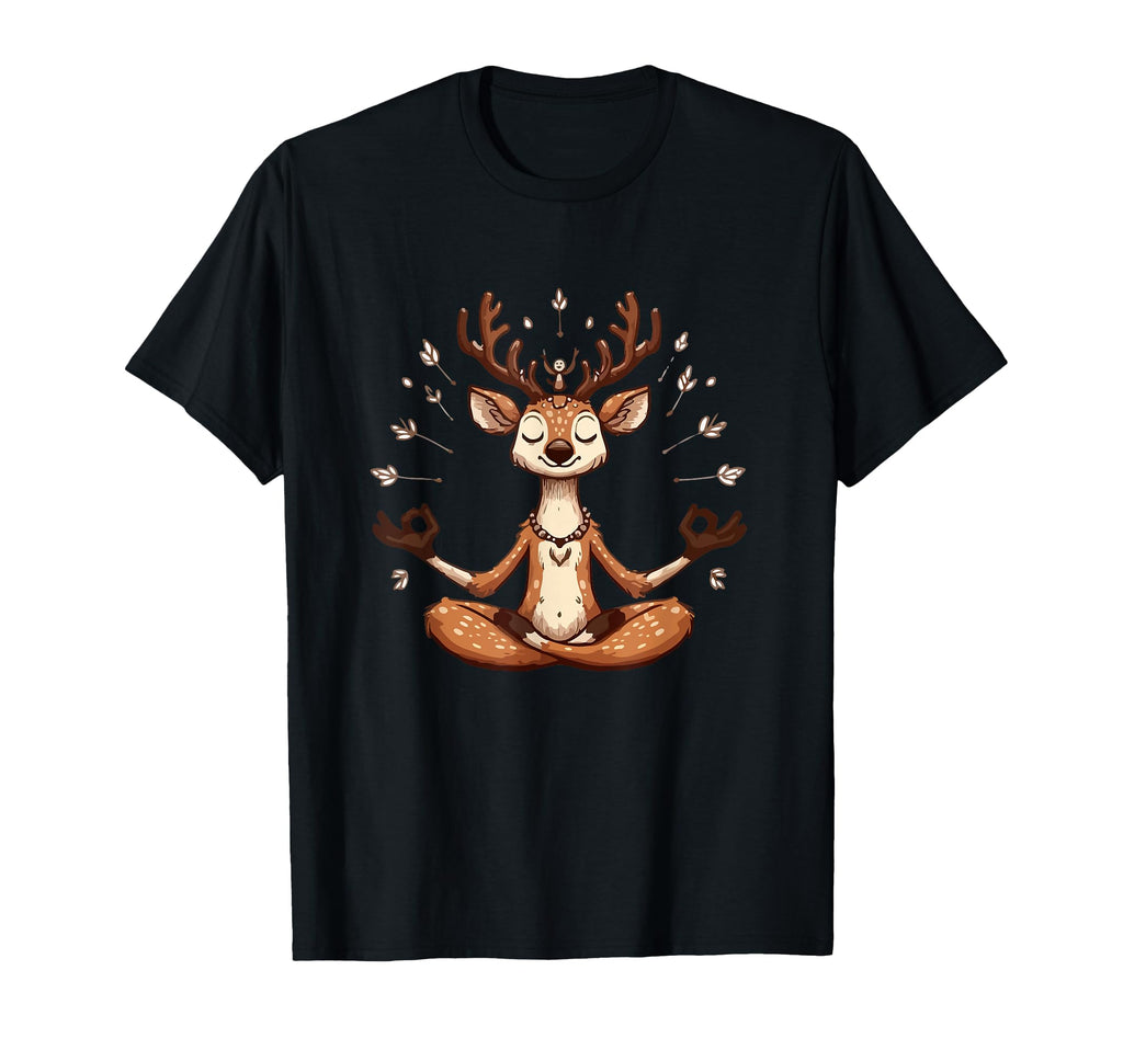 Meditation Deer Yoga Pose Relaxing T-Shirt - Graphic Print for Adults - T-Shirt, Sweatshirt, Hoodie