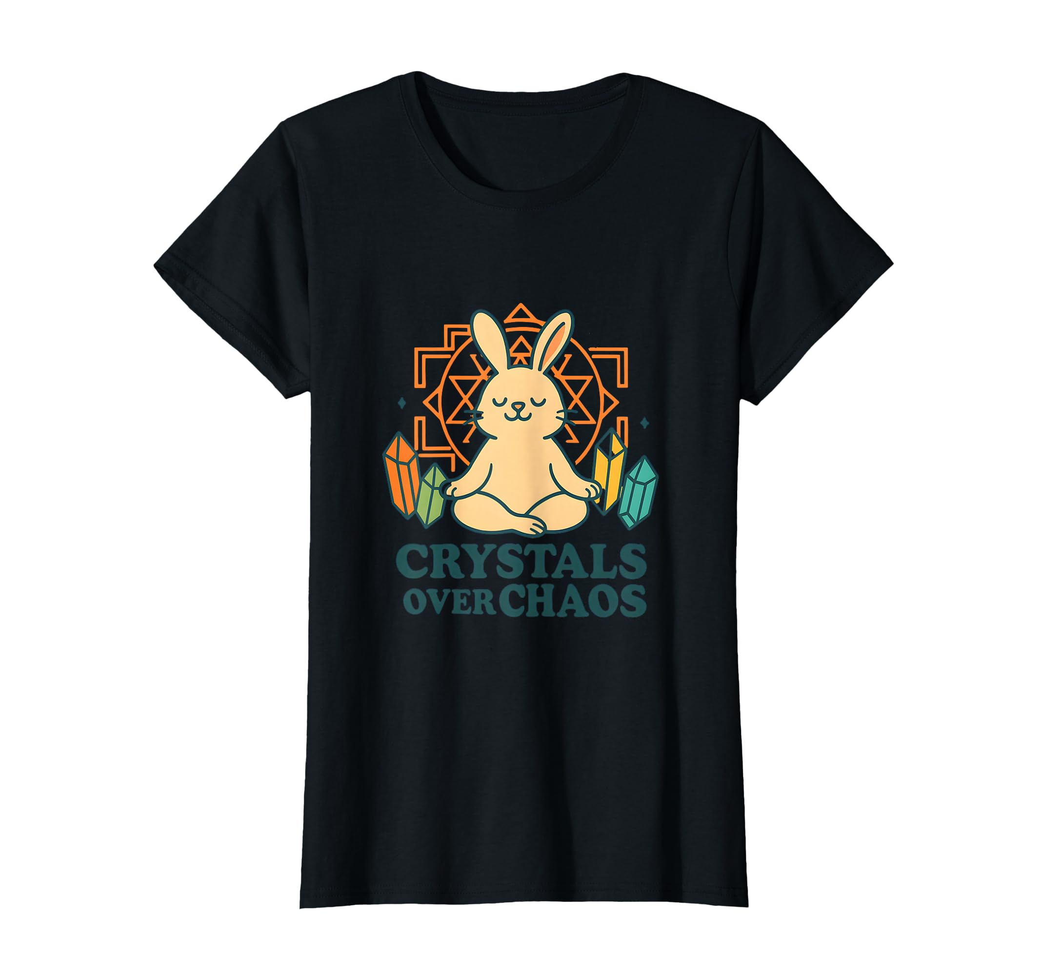 Funny Healing Crystals Spiritual Bunny Yoga T-Shirt - Graphic Print Unisex - T-Shirt, Sweatshirt, Hoodie