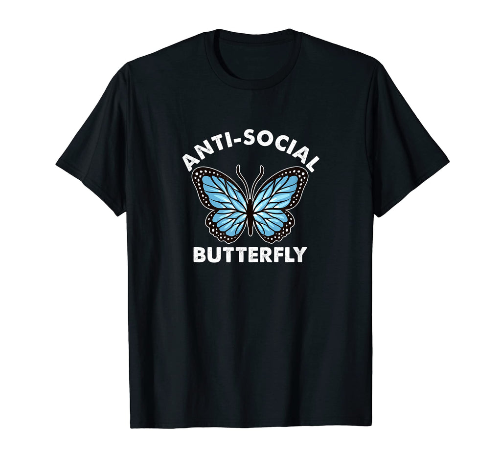 Introvert Anti Social Butterfly T-Shirt - Minimalist Print for Adults - T-Shirt, Sweatshirt, Hoodie