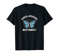 Introvert Anti Social Butterfly T-Shirt - Minimalist Print for Adults - T-Shirt, Sweatshirt, Hoodie
