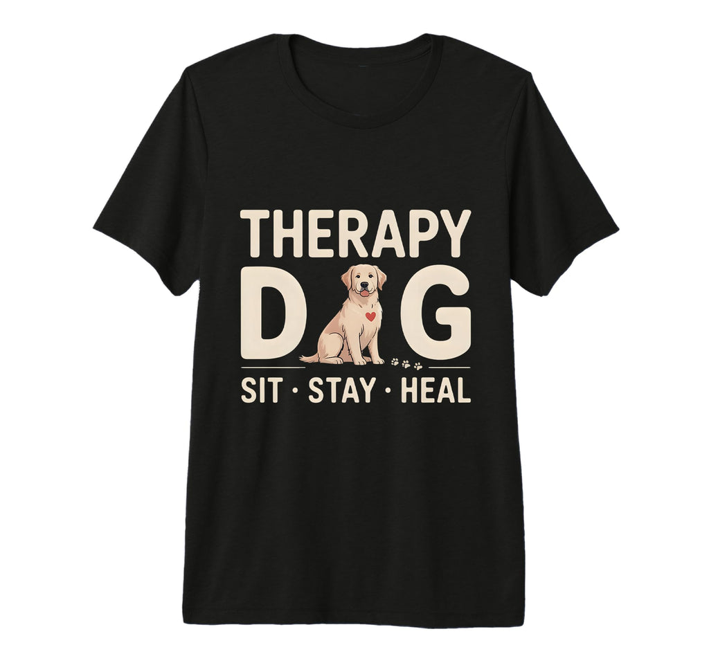 Therapy Dog Sit Stay Heal Tri Blend T-Shirt - Trendy Graphic Men Women - T-Shirt, Sweatshirt, Hoodie