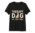 Therapy Dog Sit Stay Heal Tri Blend T-Shirt - Trendy Graphic Men Women - T-Shirt, Sweatshirt, Hoodie