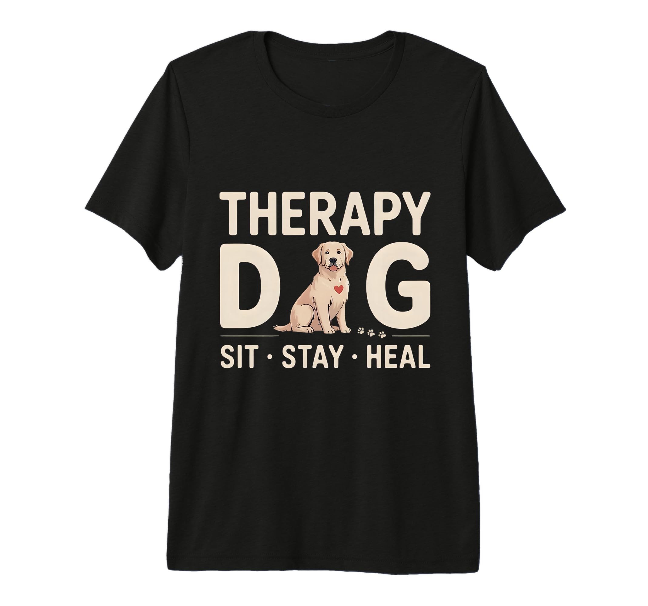 Therapy Dog Sit Stay Heal Tri Blend T-Shirt - Trendy Graphic Men Women - T-Shirt, Sweatshirt, Hoodie