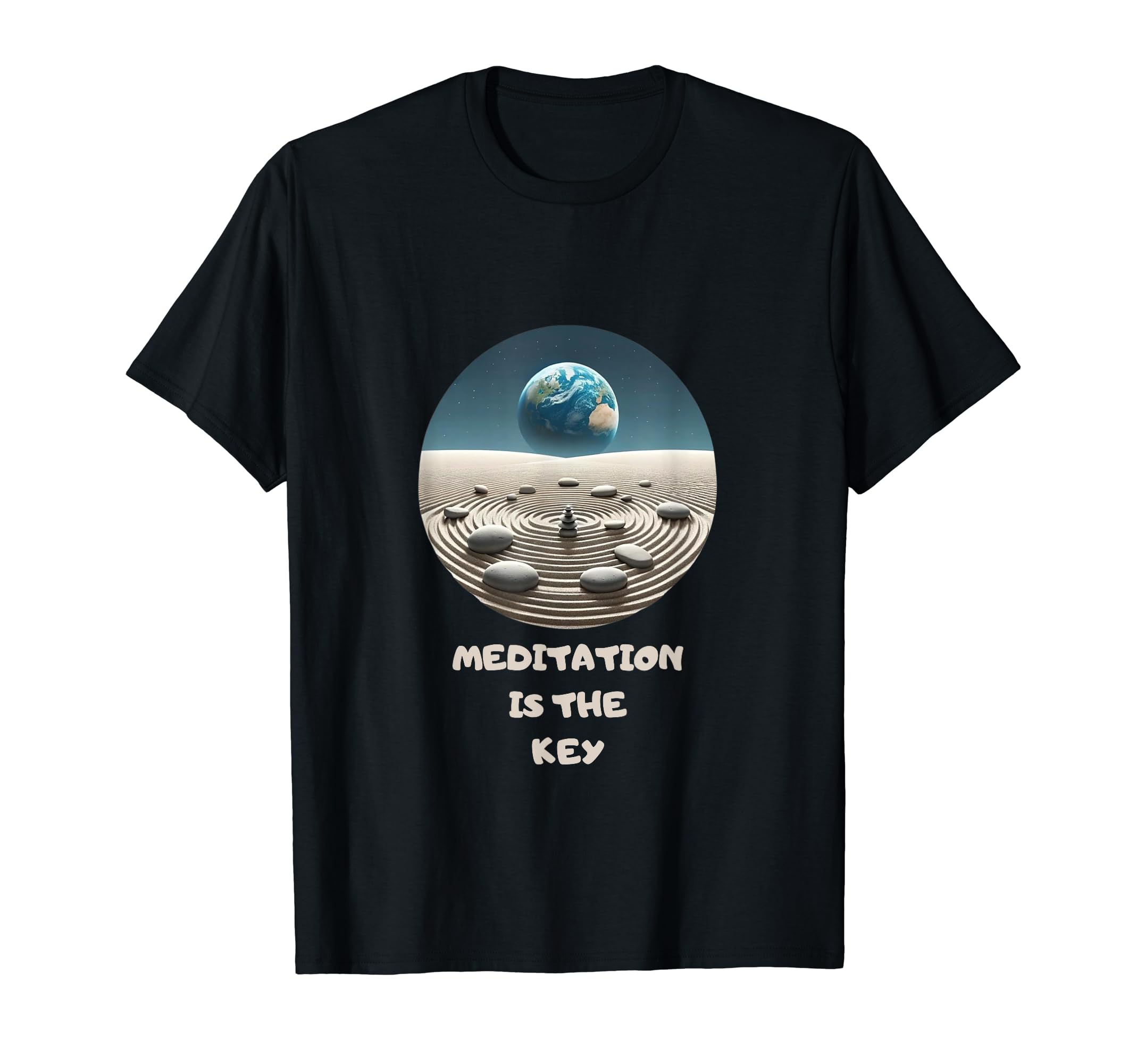 Cosmic Zen Garden Earth Meditation T-Shirt - Trendy Graphic Men Women - T-Shirt, Sweatshirt, Hoodie