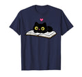 Cat Reading Book Book Lover Bibliophile T-Shirt - Graphic Print Unisex - T-Shirt, Sweatshirt, Hoodie