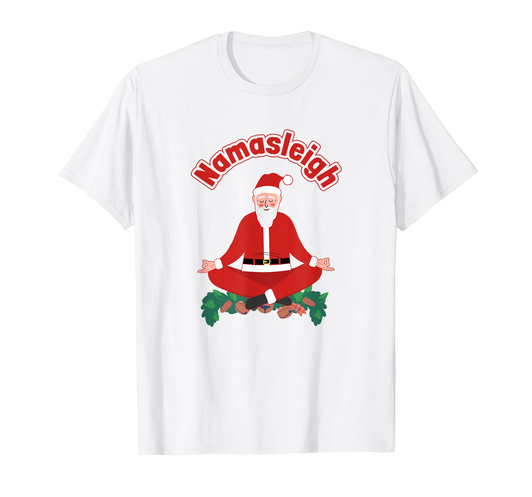 Yoga Santa Claus Namasleigh Meditation T-Shirt - Unique Graphic Men Women - T-Shirt, Sweatshirt, Hoodie