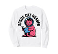 Space Cat Reader Astronaut Sweatshirt - Casual Everyday Wear Men Women - T-Shirt, Sweatshirt, Hoodie