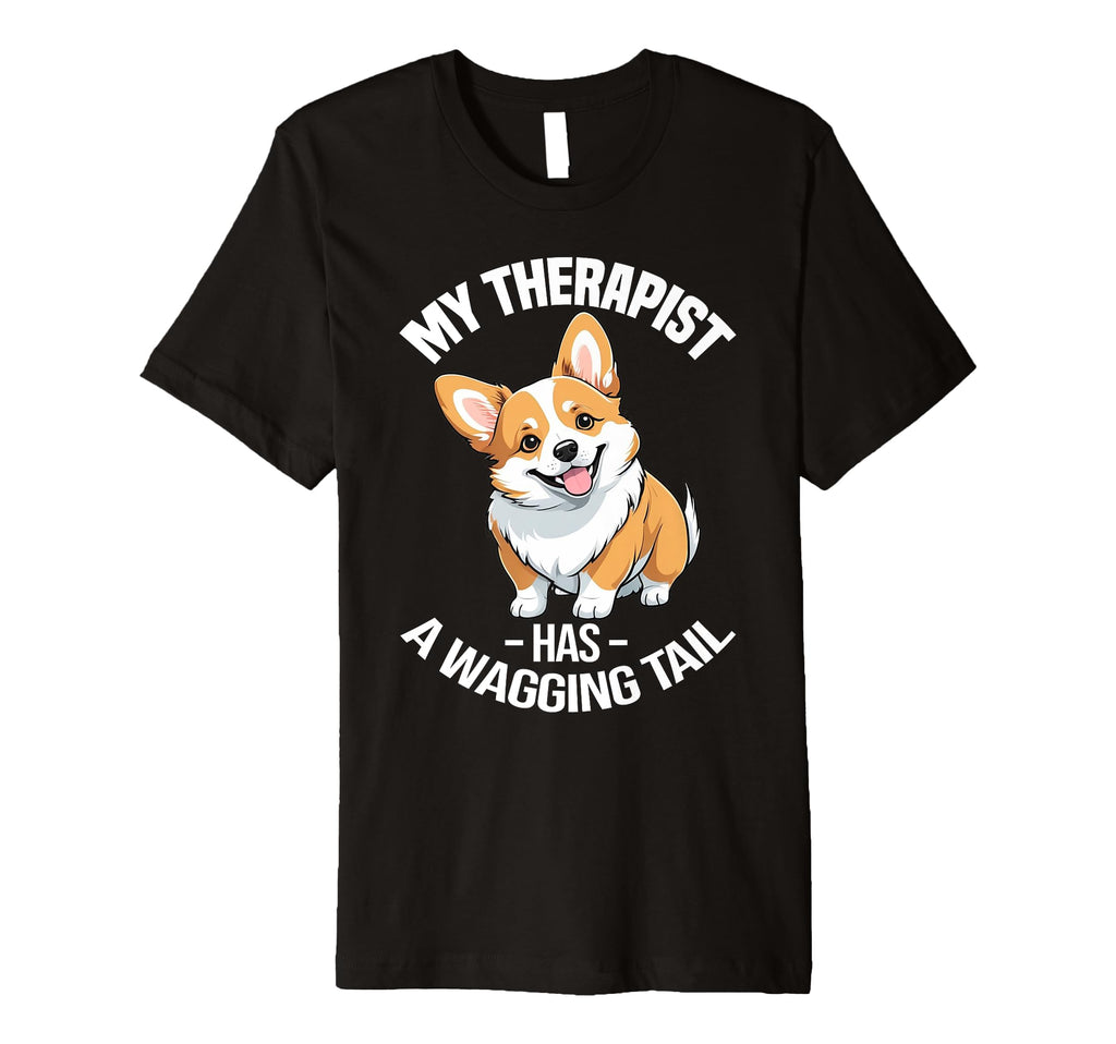 Funny Therapy Service Dog Corgi T-Shirt - Casual Everyday Wear for Adults - T-Shirt, Sweatshirt, Hoodie