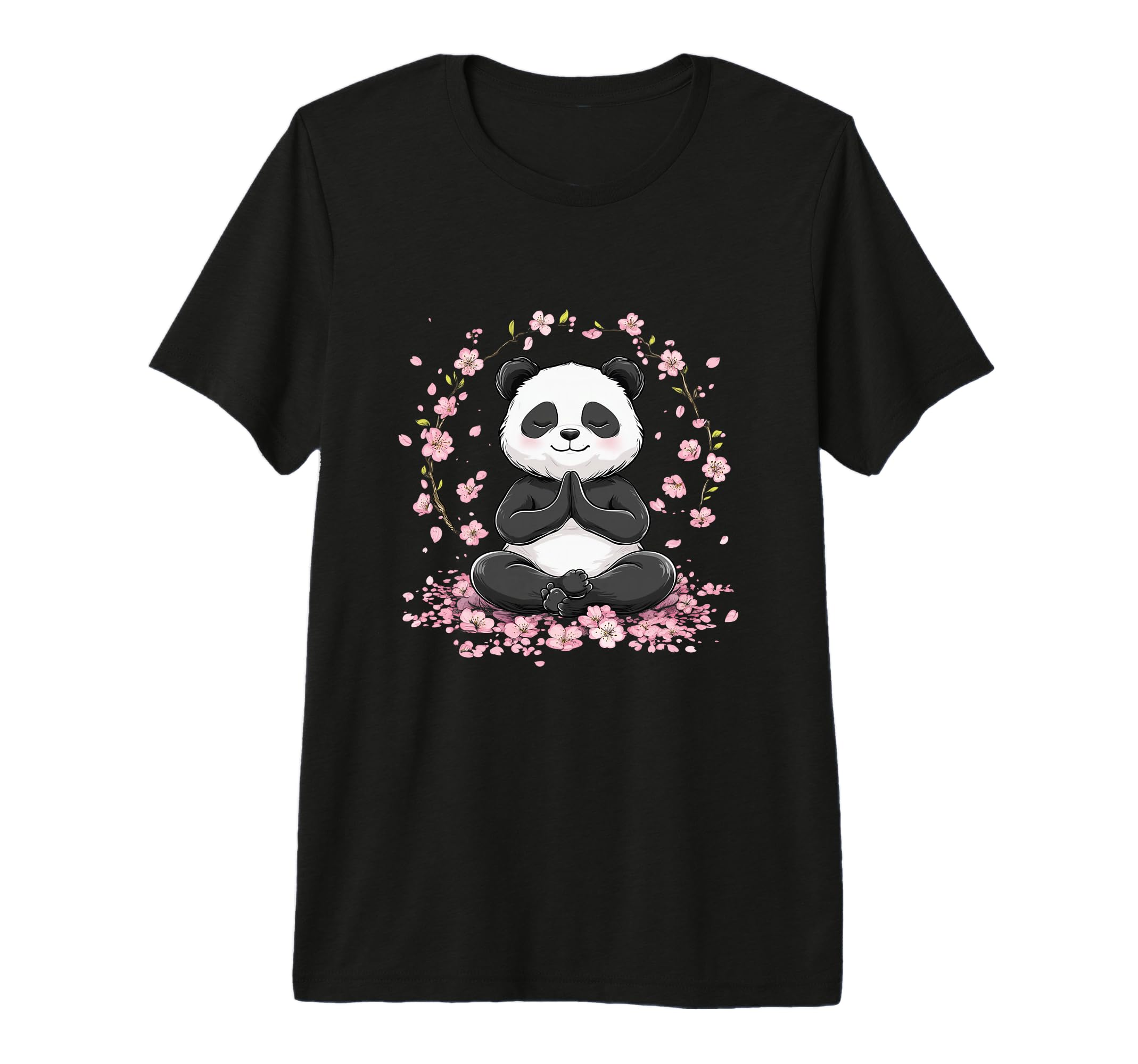 Meditating Panda Cherry Blossoms Zen T-Shirt - Streetwear Style Men Women - T-Shirt, Sweatshirt, Hoodie