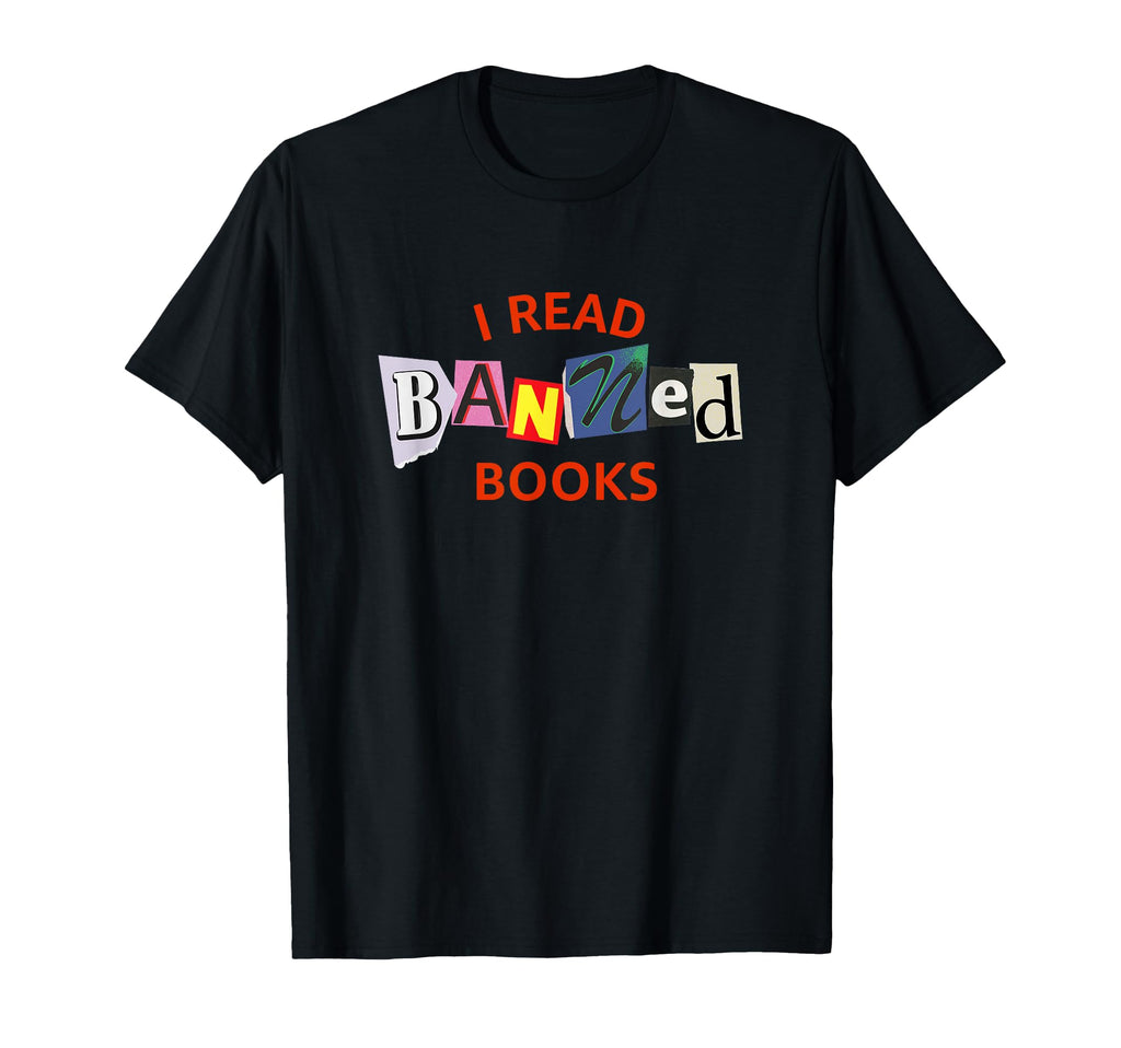 I Read Banned Books Scrap Letters T-Shirt - Aesthetic Graphic Unisex - T-Shirt, Sweatshirt, Hoodie