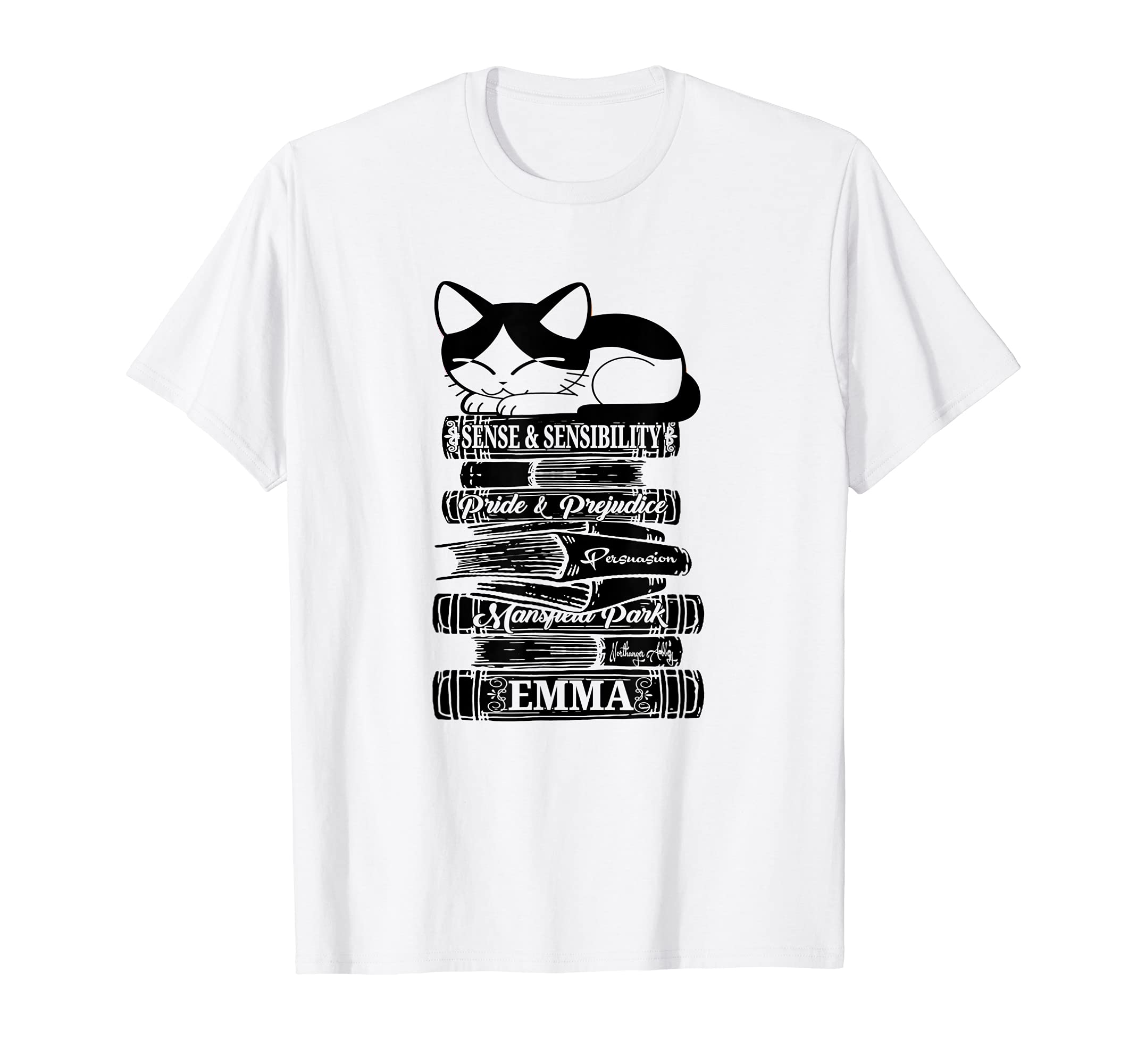 Jane Austen Cat Kitten Literary T-Shirt - Fun Novelty Design Men Women - T-Shirt, Sweatshirt, Hoodie