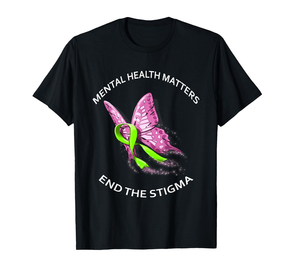 Mental Health Matters End Stigma 2 Sided T-Shirt - Minimalist Print Unisex - T-Shirt, Sweatshirt, Hoodie